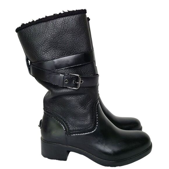 Coach Women Shoes, "Zena" Mid-Calf Strappy Round Toe Leather Boots, Sz 6B - Picture 1 of 12